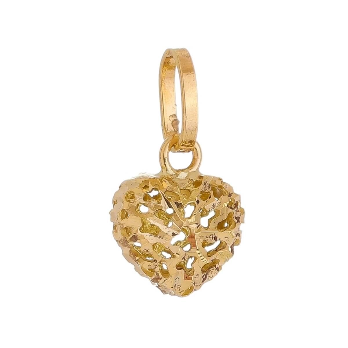 Pingente Ouro 18k Coração Dupla Face Mini Frente