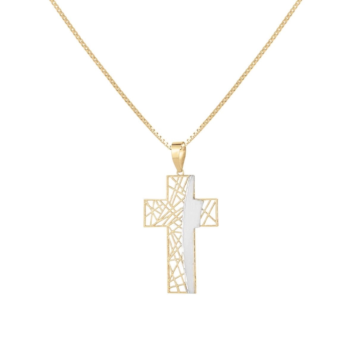Pingente Ouro 18k Cruz Trabalhada 2.05 Gramas frente