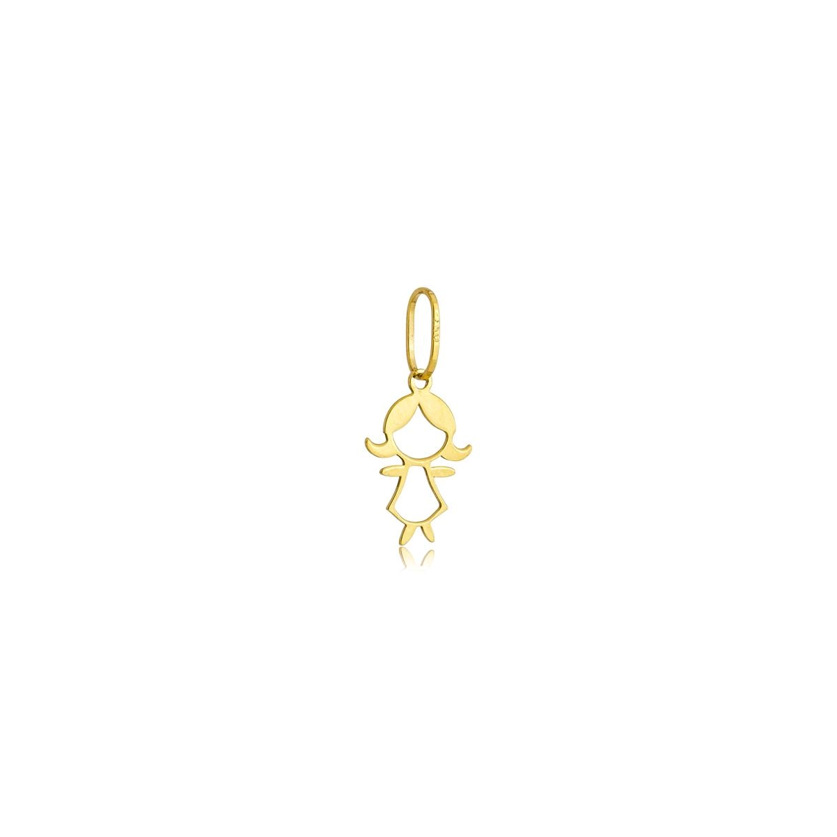 Pingente Ouro 18k Menina Liso 1.10cm