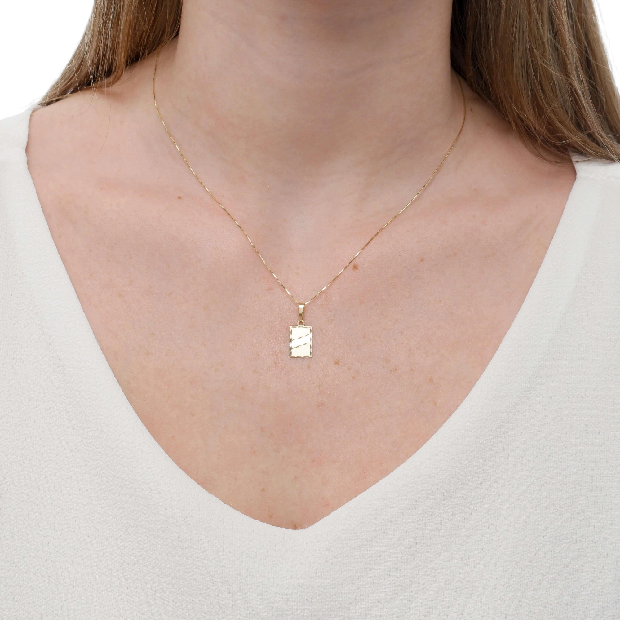 Pingente Ouro 18k Placa Trabalhada 15mm Real