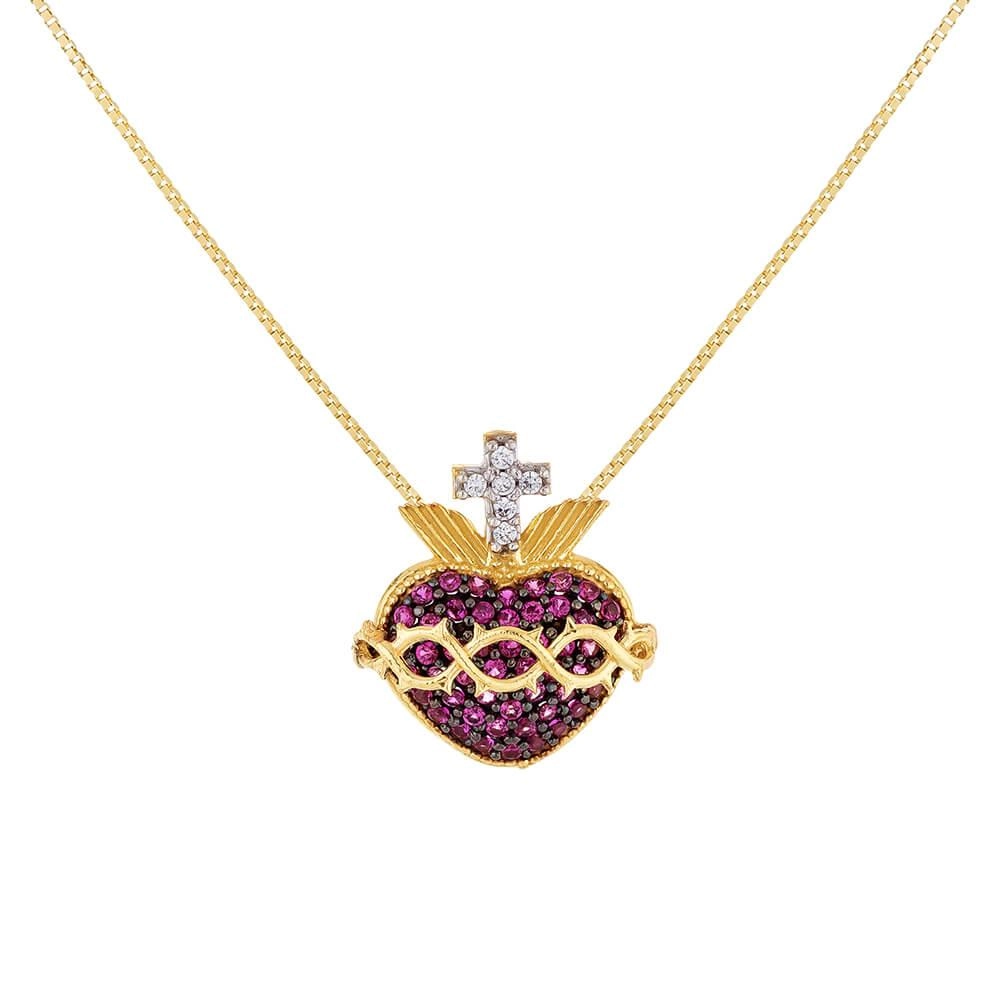 Pingente Ouro 18k Sagrado Coração De Jesus 3.75 Gramas frent