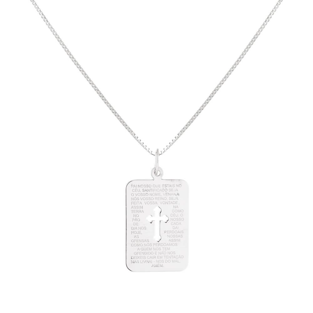 Pingente Placa Pai Nosso 25mm Longe