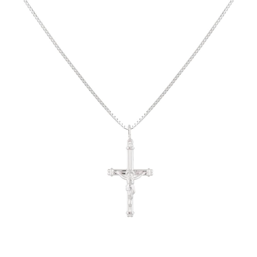 Pingente Prata Cruz C/Cristo 32mm Longe