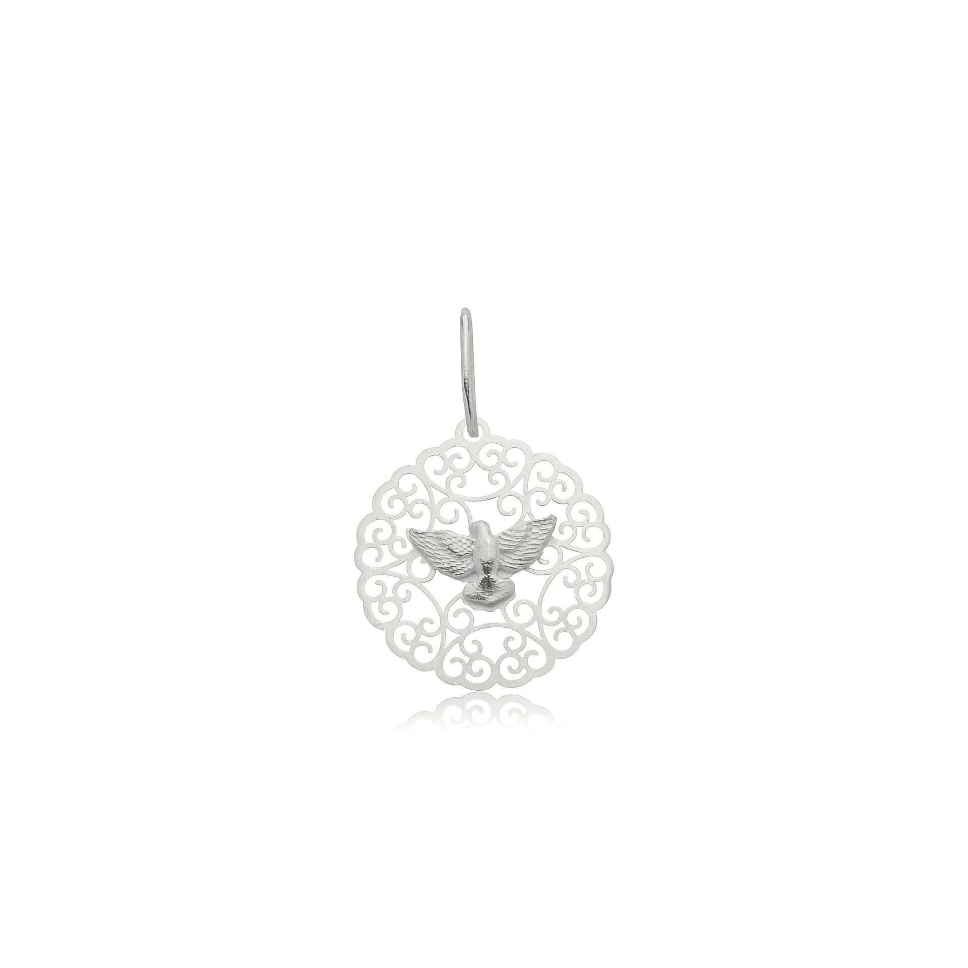 Pingente Prata Divino Espírito Santo 2.00cm Prata 925