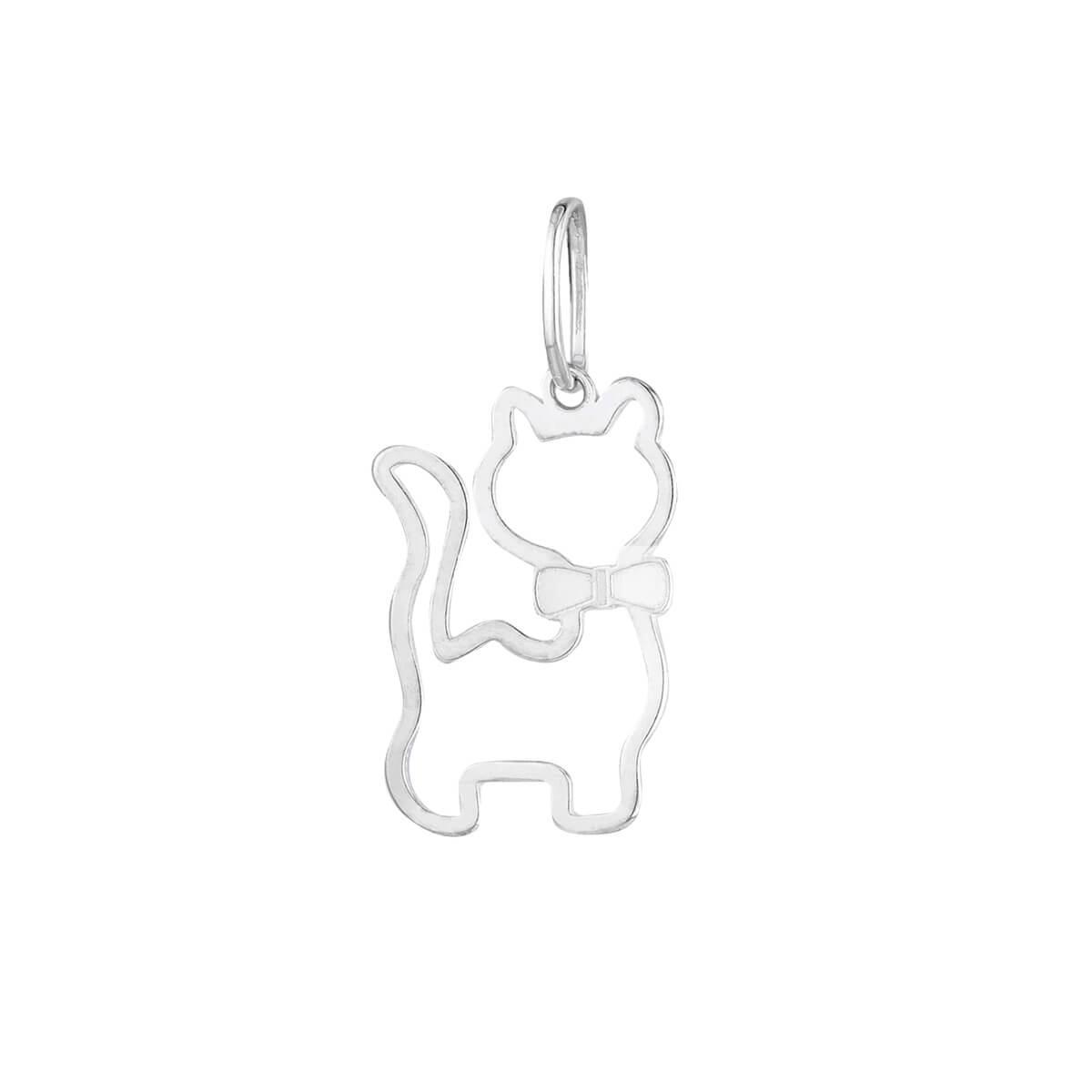 Pingente Prata Gato CGravata Prata 925 detalhe
