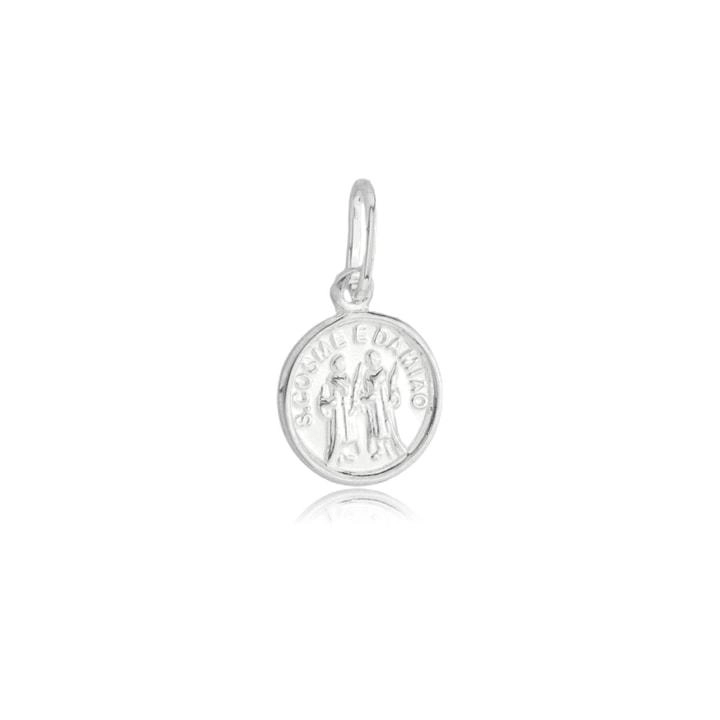 Pingente Prata Medalha Cosme e Damião 1.15cm Prata 925
