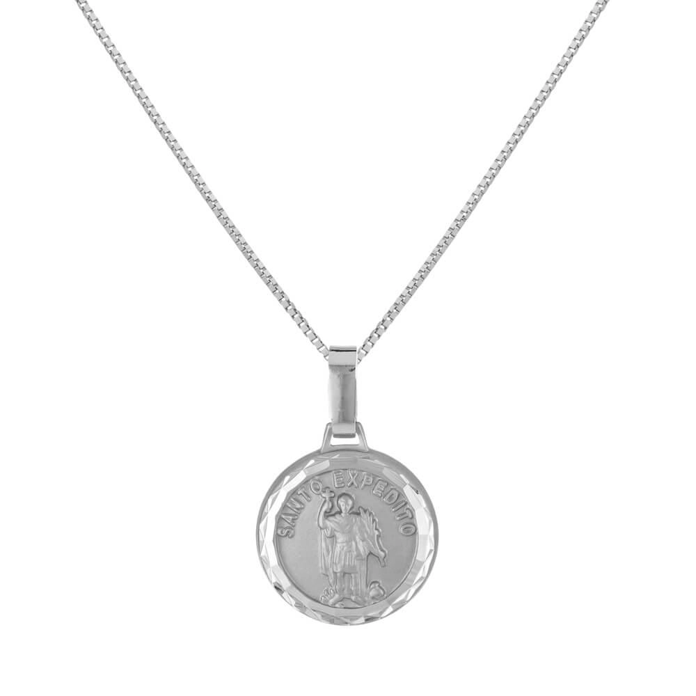 Pingente Prata Medalha Santo Expedito Prata 925 frente