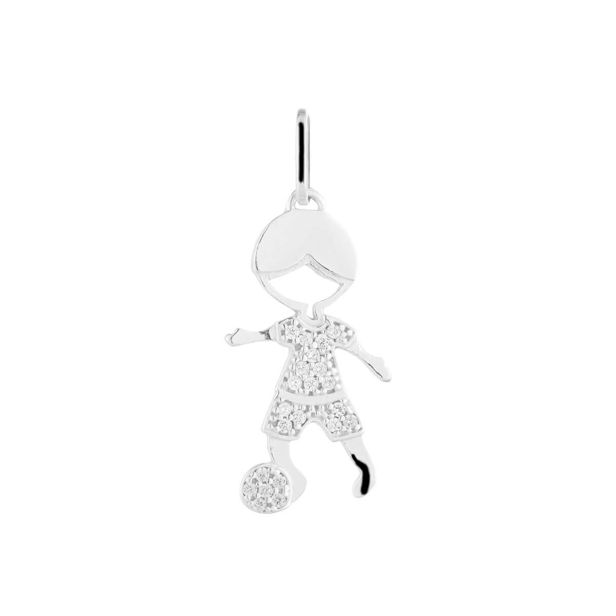 Pingente Prata Menino 22mm Prata 925 Frente
