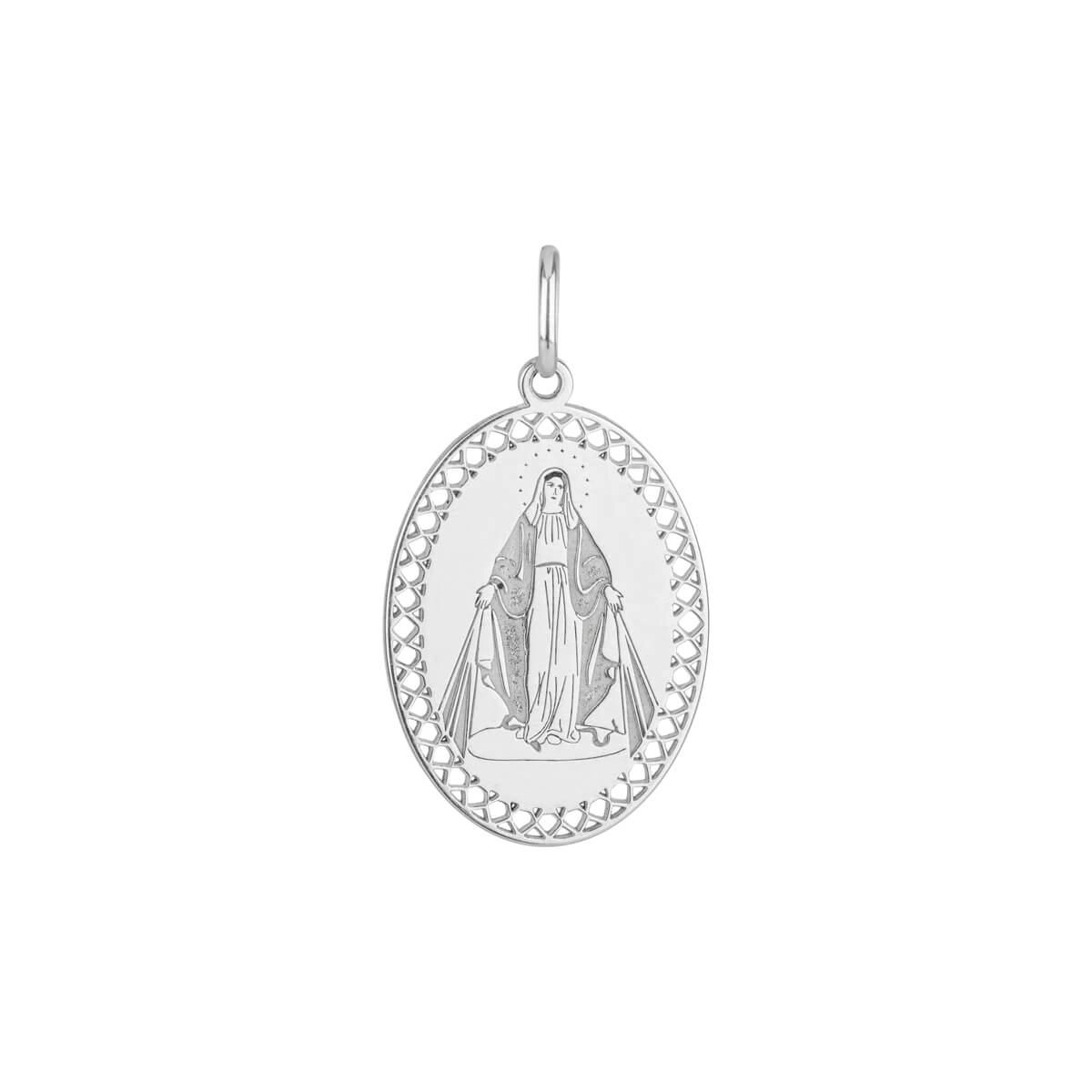 Pingente Prata Nossa Senhora das Graças Prata 925 detalhe