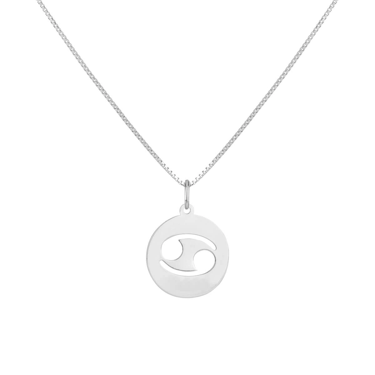 Pingente Prata Signos Cancer Prata 925 frente