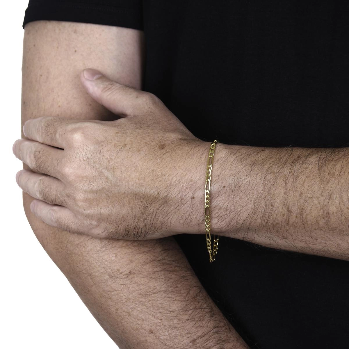 Pulseira Ouro 18k Grumet 3x1 21.50cm 3.70mm