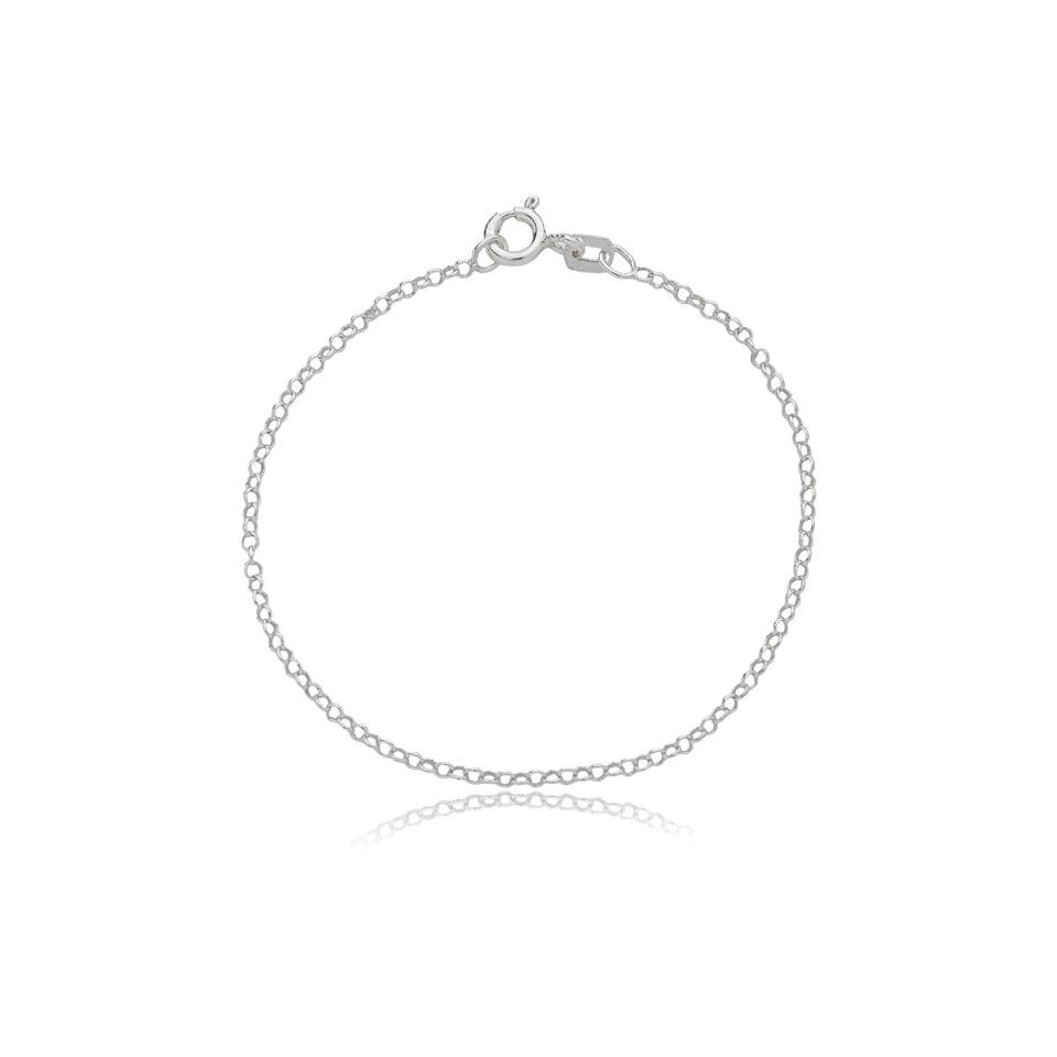 Pulseira Prata 925 Elos Curtos 1.50mm 18cm Infantil
