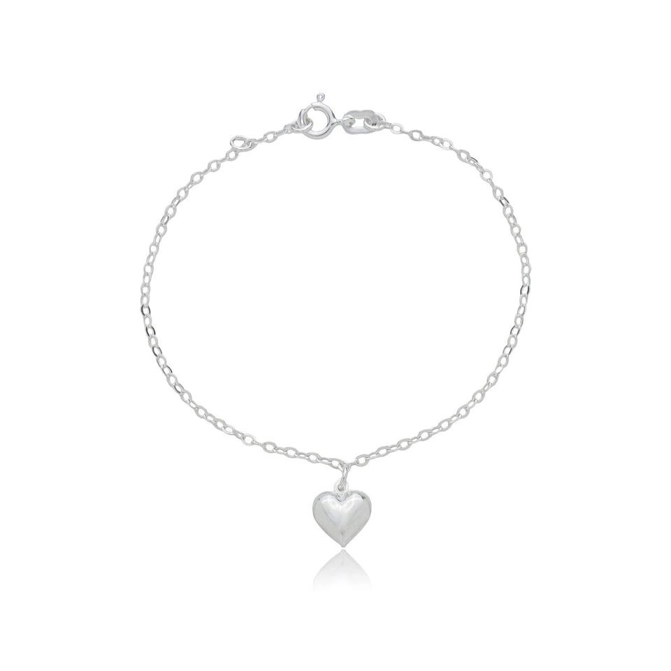 Pulseira Prata Coração Liso 19cm Prata 925 Pulseira Prata Coração Liso 19cm Prata 925