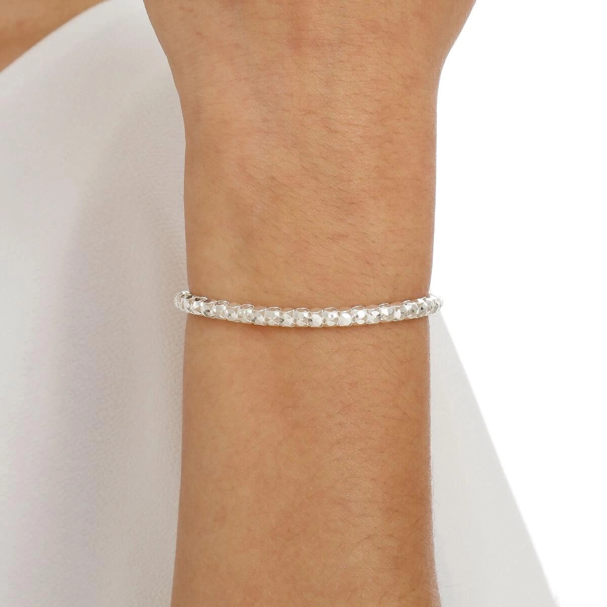Pulseira Prata Pipoca 19cm Prata 925 Real
