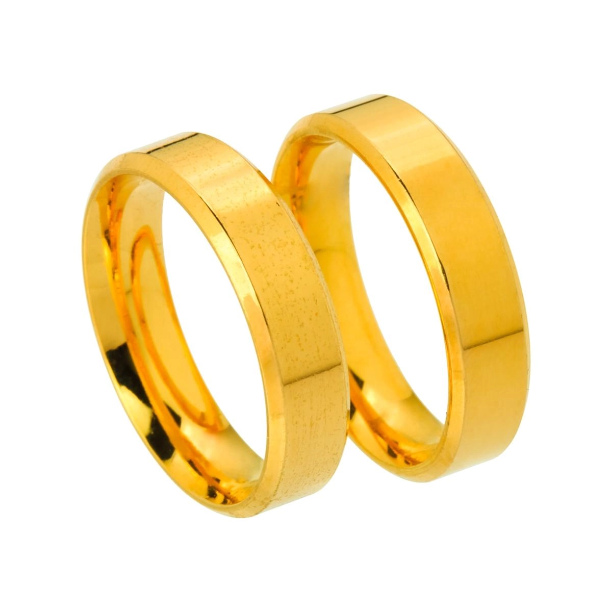 Aliança Reta Chanfrada 13.80 gramas Ouro 18k