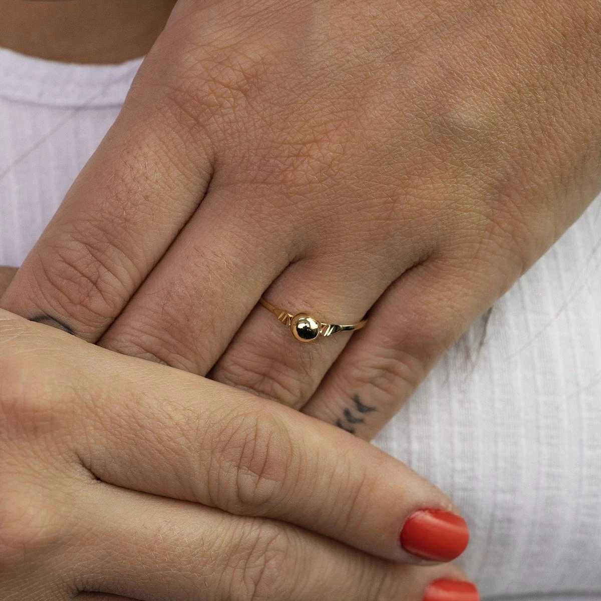 Anel Ouro 18k Bola 5mm