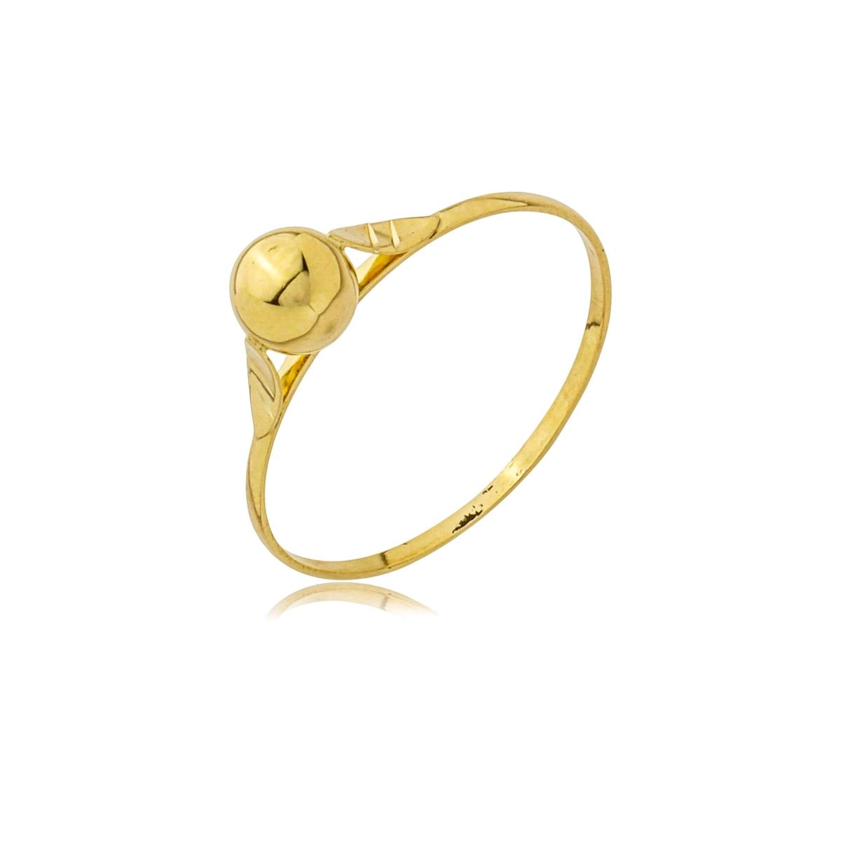 Anel Ouro 18k Bola 5mm