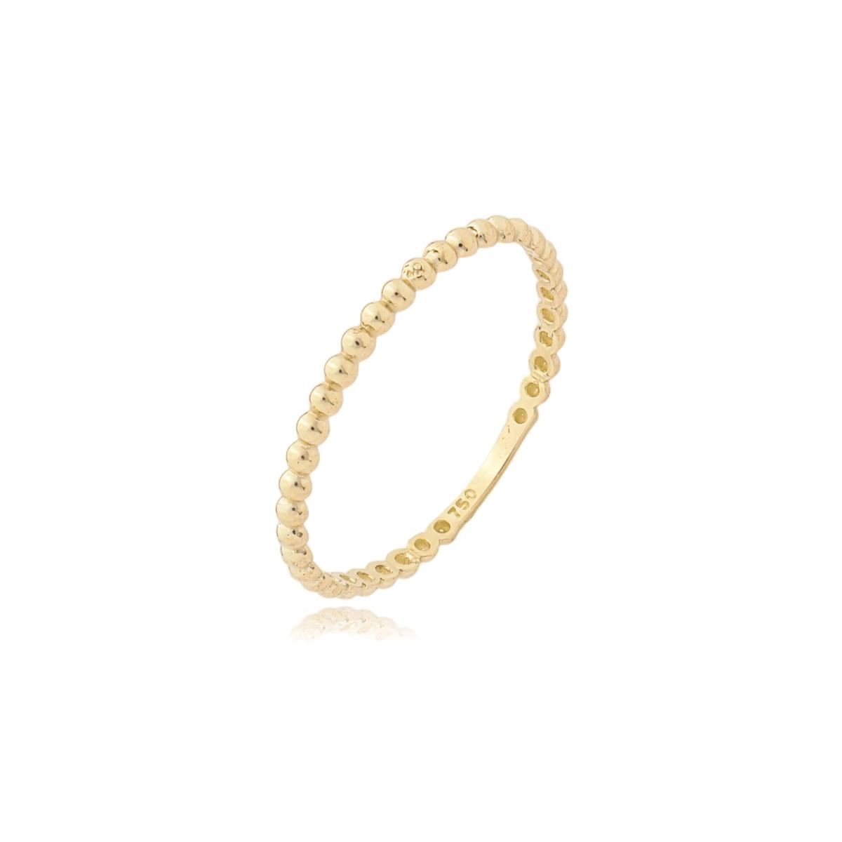 Anel Ouro 18k Bolinhas 1.50mm