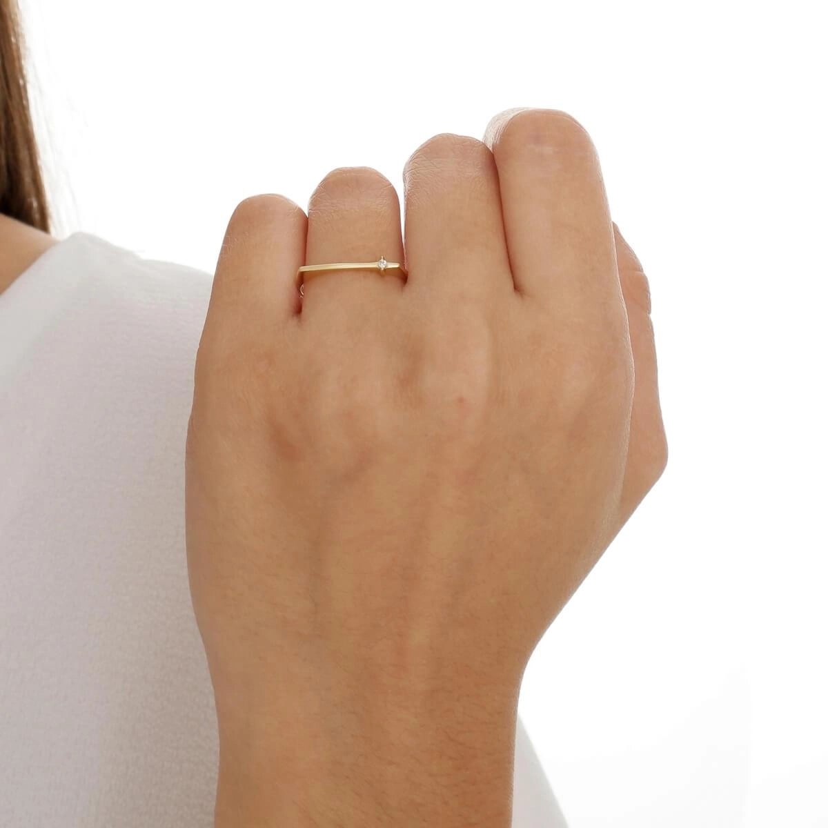 Anel Ouro 18k Chapa Brilhante 1.5 Pontos