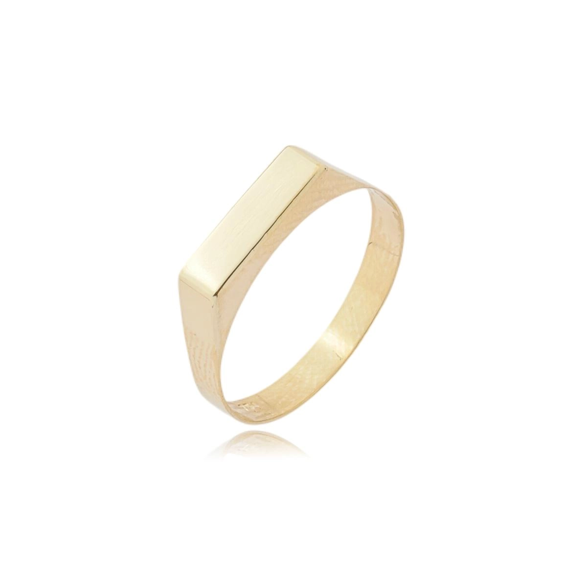 Anel Ouro 18k Chapa Lisa