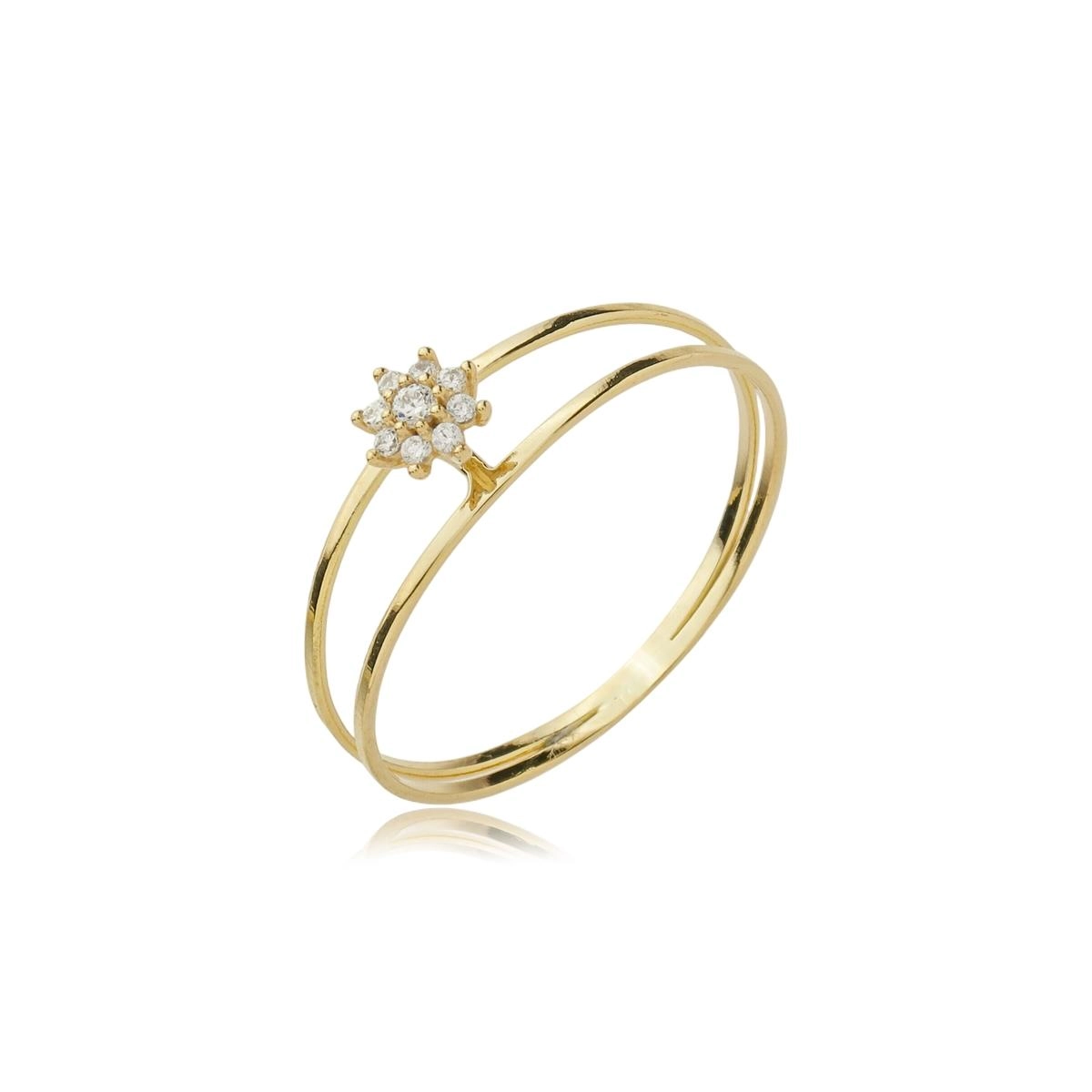 Anel Ouro 18k Chuveiro Flor