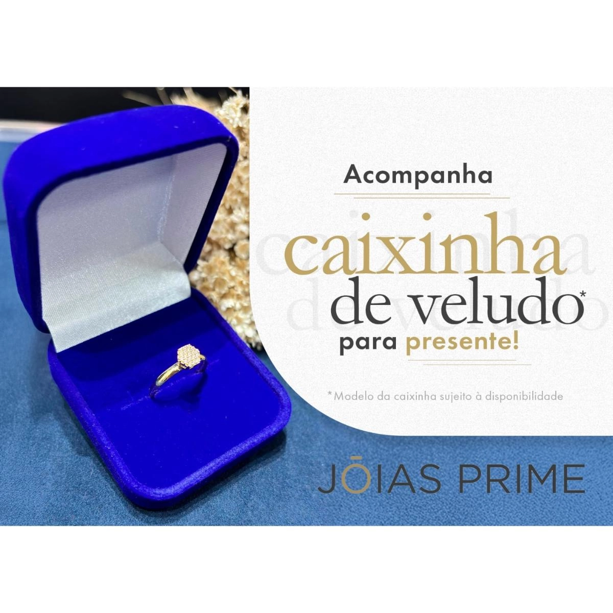 Anel Ouro 18k Chuveiro Sextavado Zircônia 1.08 gramas