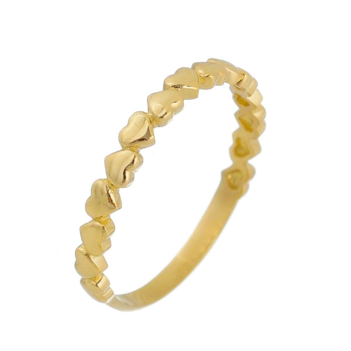 Anel Ouro 18k Corações Conectados 2.40mm