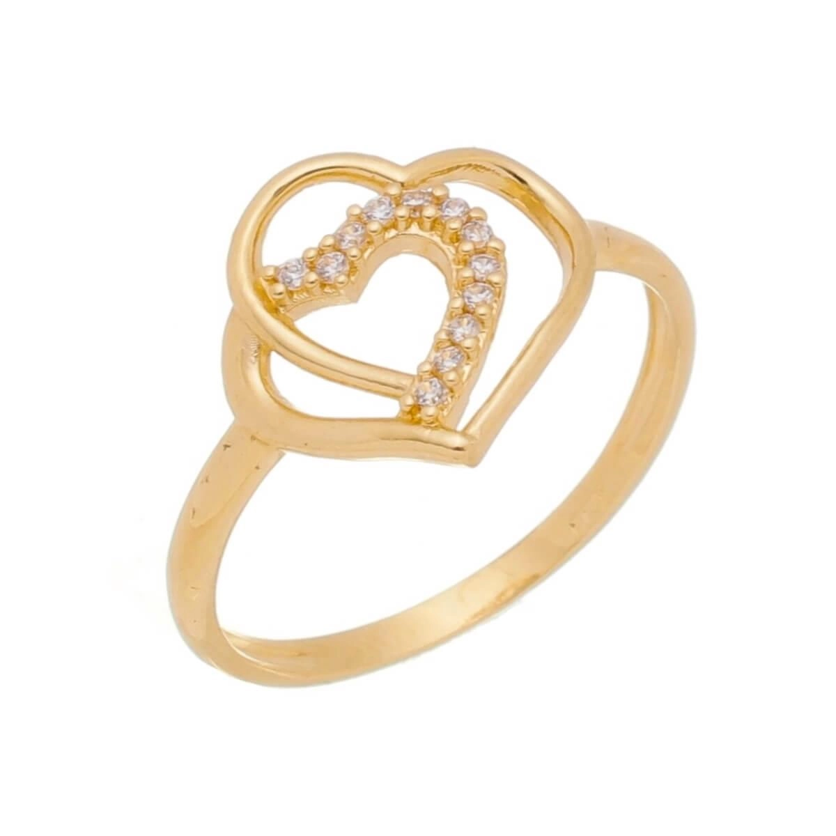 Anel Ouro 18k Coração Entrelaçado 11.20mm