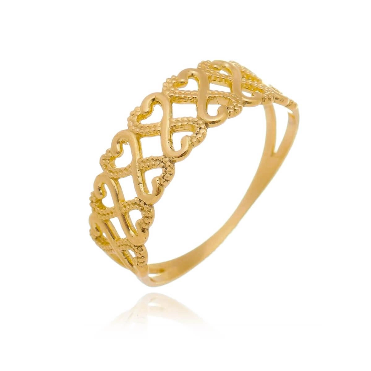 Anel Ouro 18k Coração Infinito 6.60mm