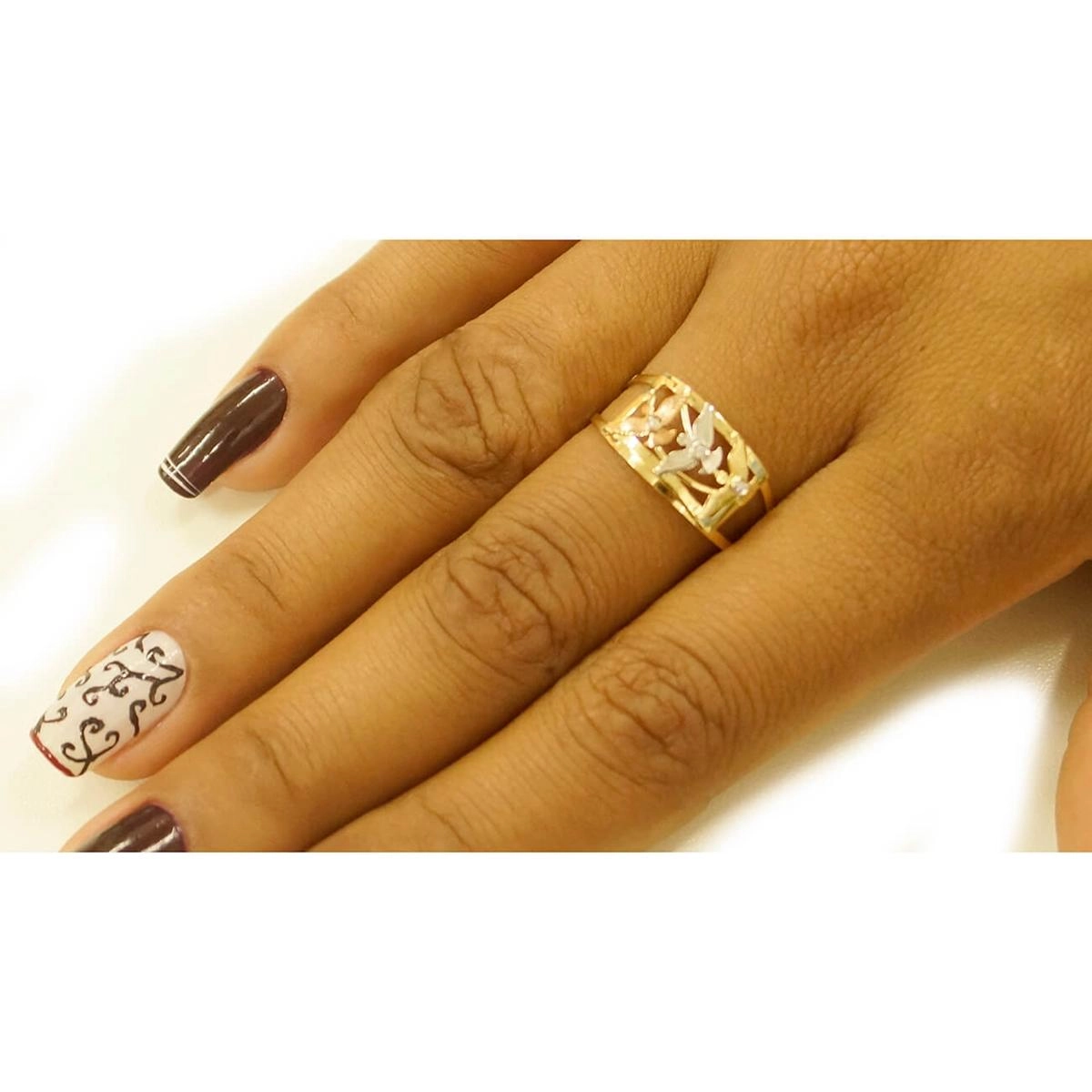 Anel Ouro 18k Divino Tricolor 1.70 gramas