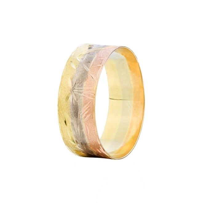 Anel Ouro 18k Escrava Tricolor 1.70 gramas