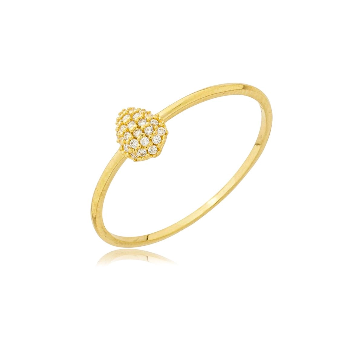 Anel Ouro 18k Gota Chuveiro 6mm