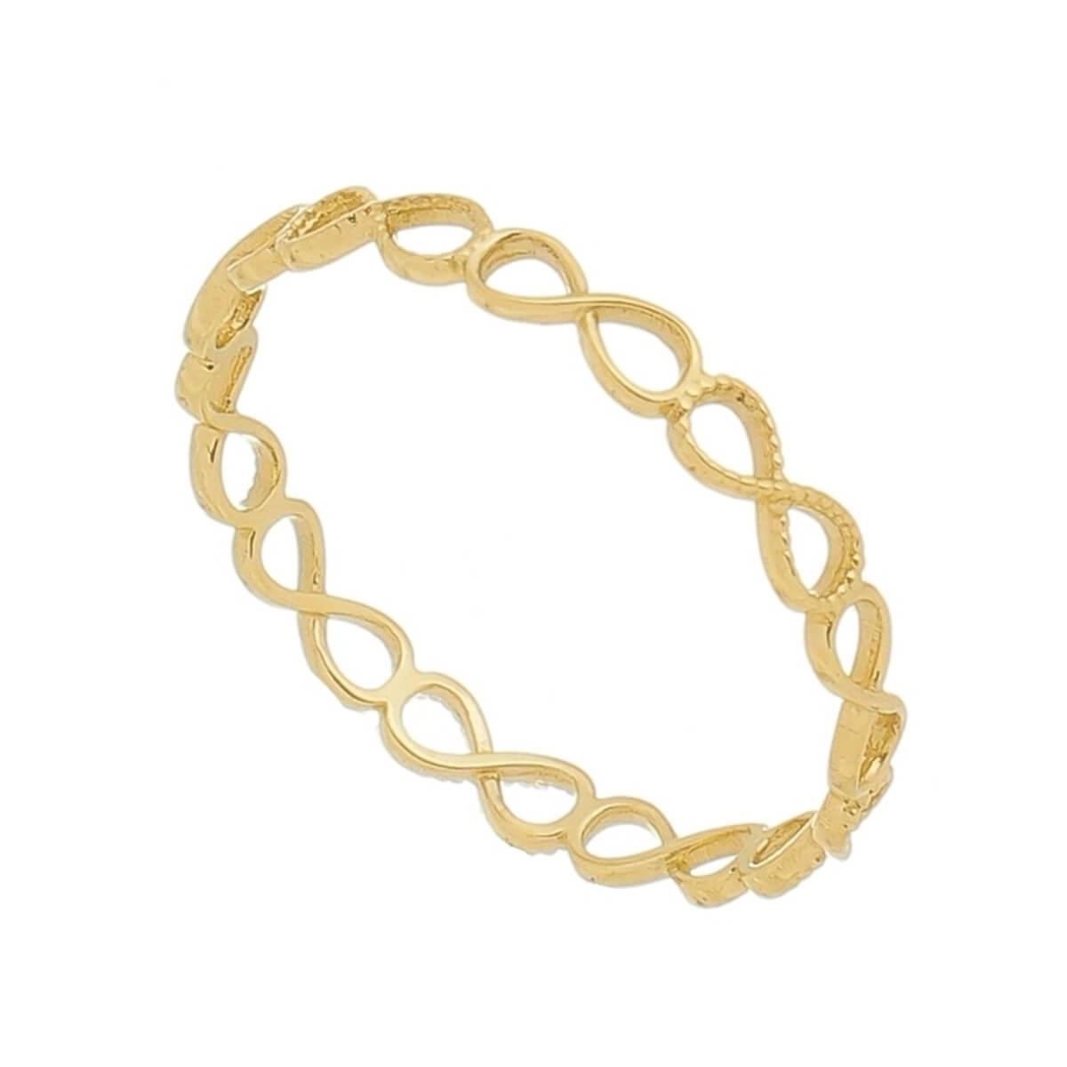 Anel Ouro 18k Infinito Trabalhado 0.80 gramas