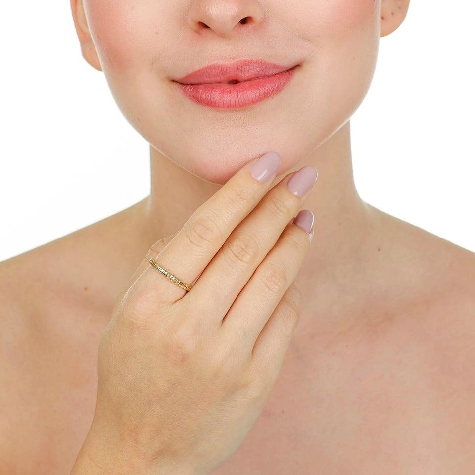 Anel Ouro 18k Meia Aliança Aparador Vazado