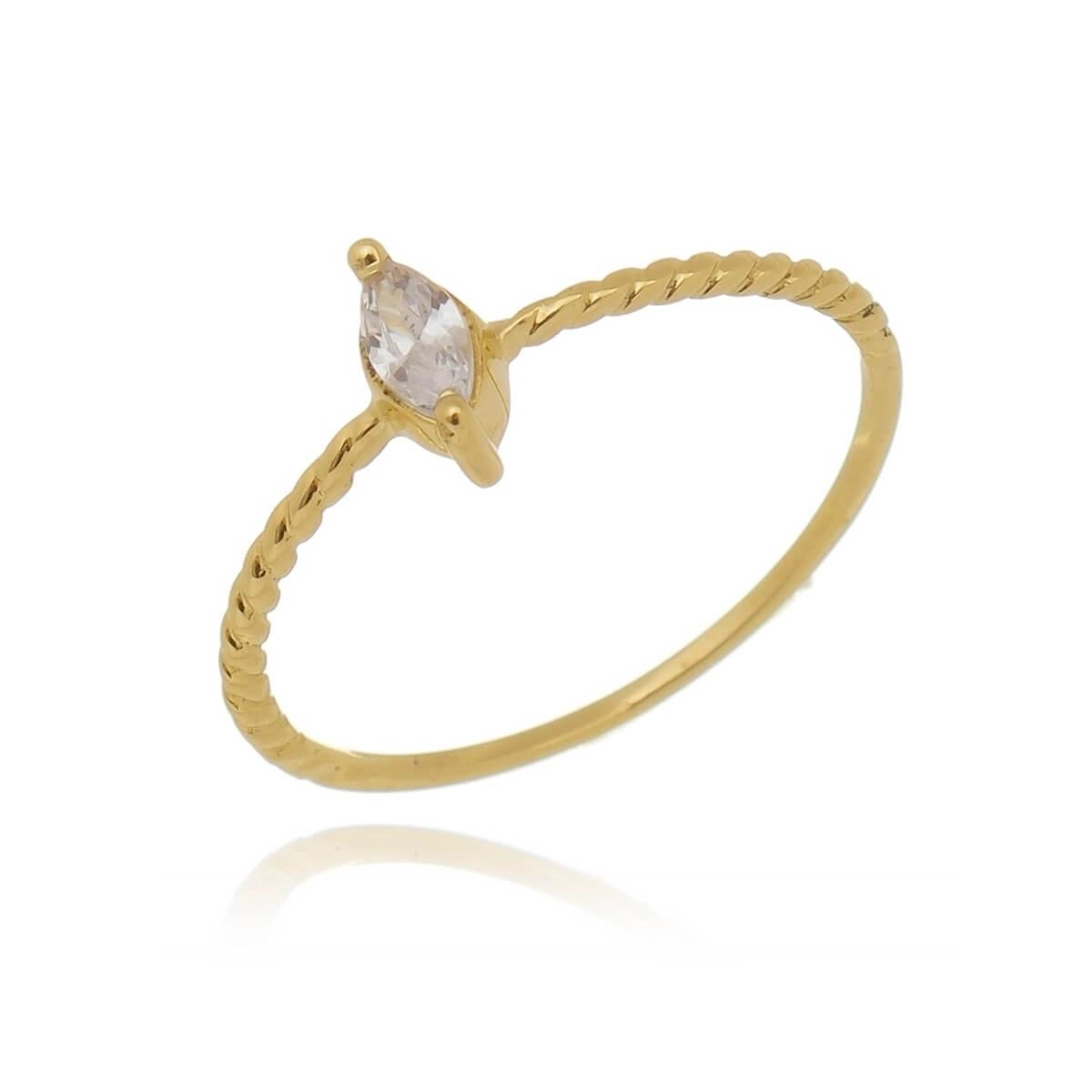 Anel Ouro 18k Navete 6mm