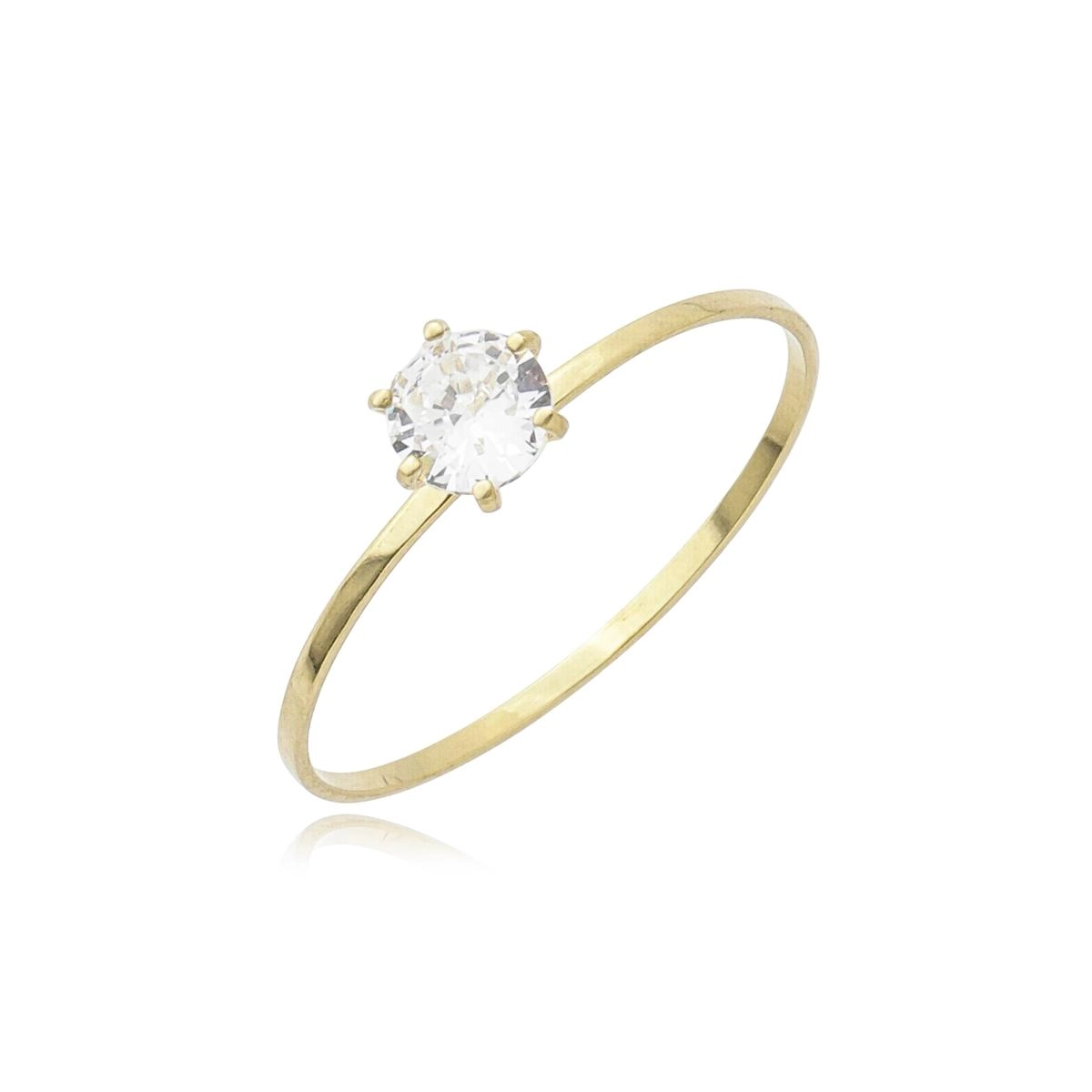 Anel Ouro 18k Solitário 5mm