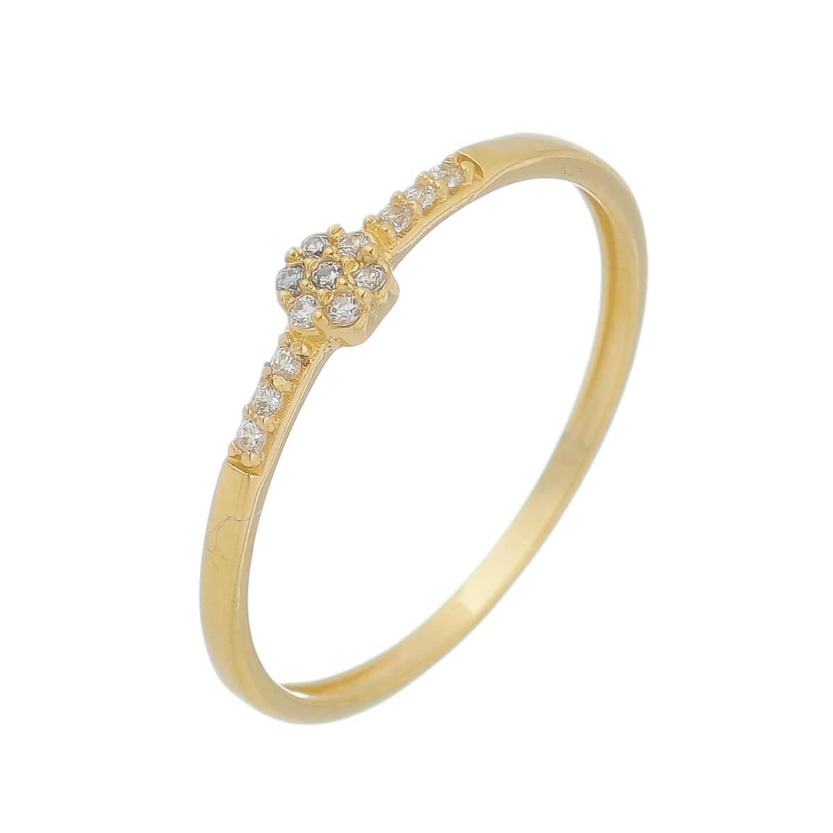 Anel Ouro 18k Solitário Mini Flor 3.20mm