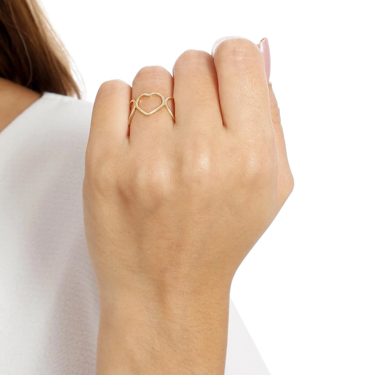 Anel Ouro 18k Três Corações 9.20mm