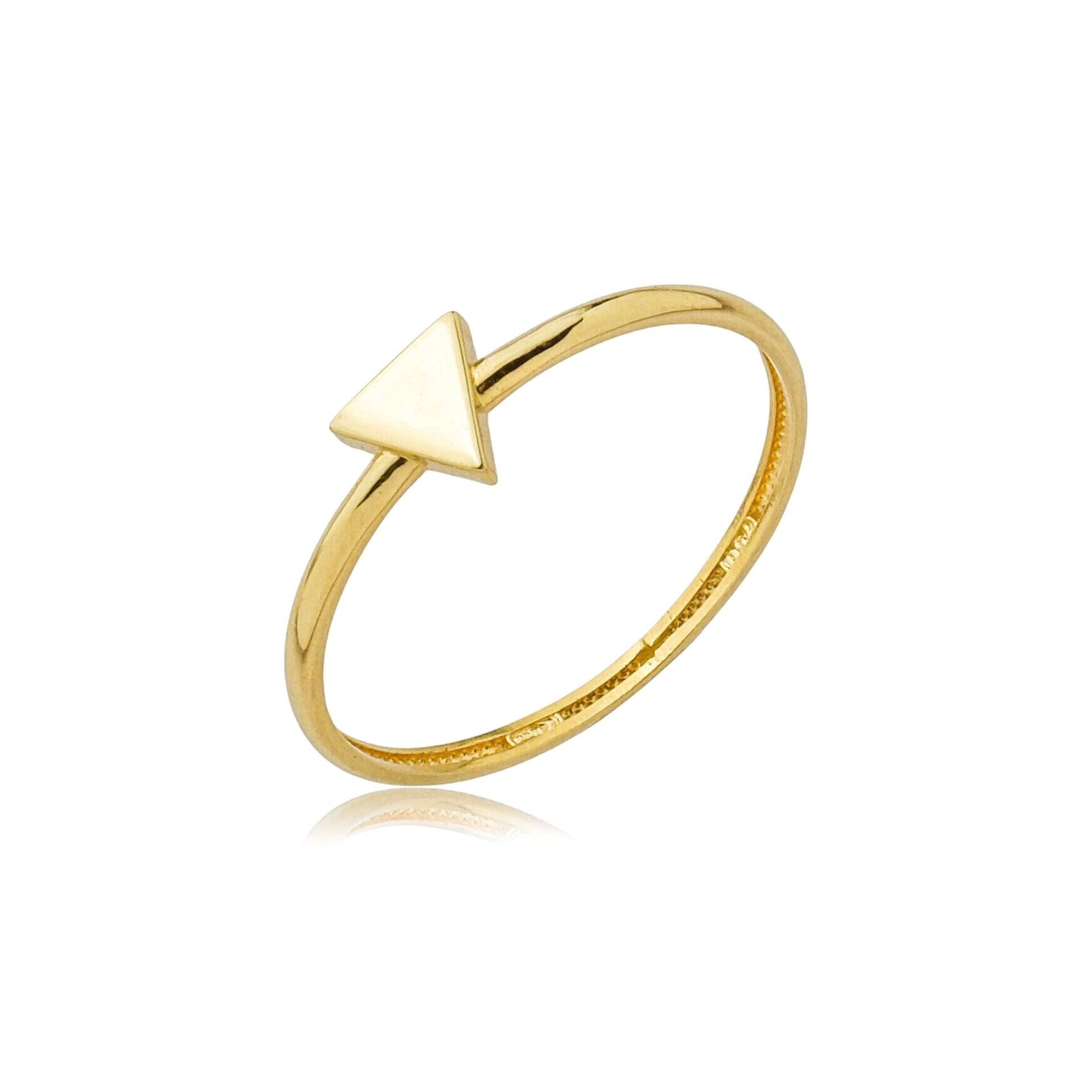 Anel Ouro 18k Triângulo