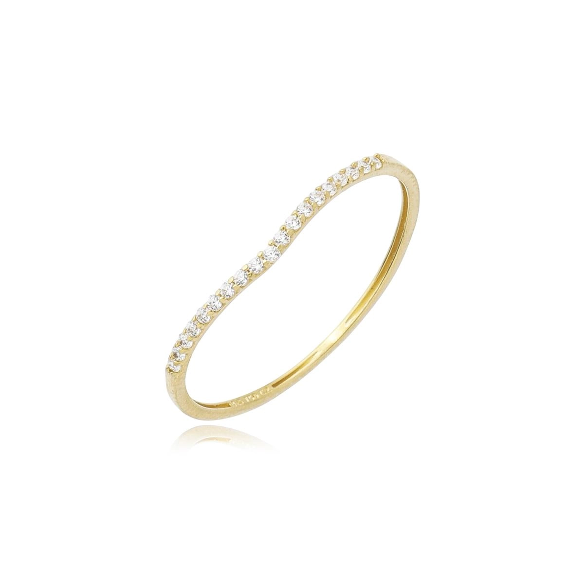 Anel Ouro 18k V C/Zircônias