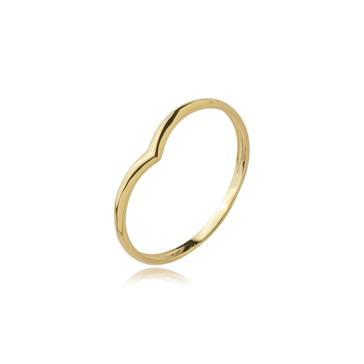 Anel Ouro 18k V Liso