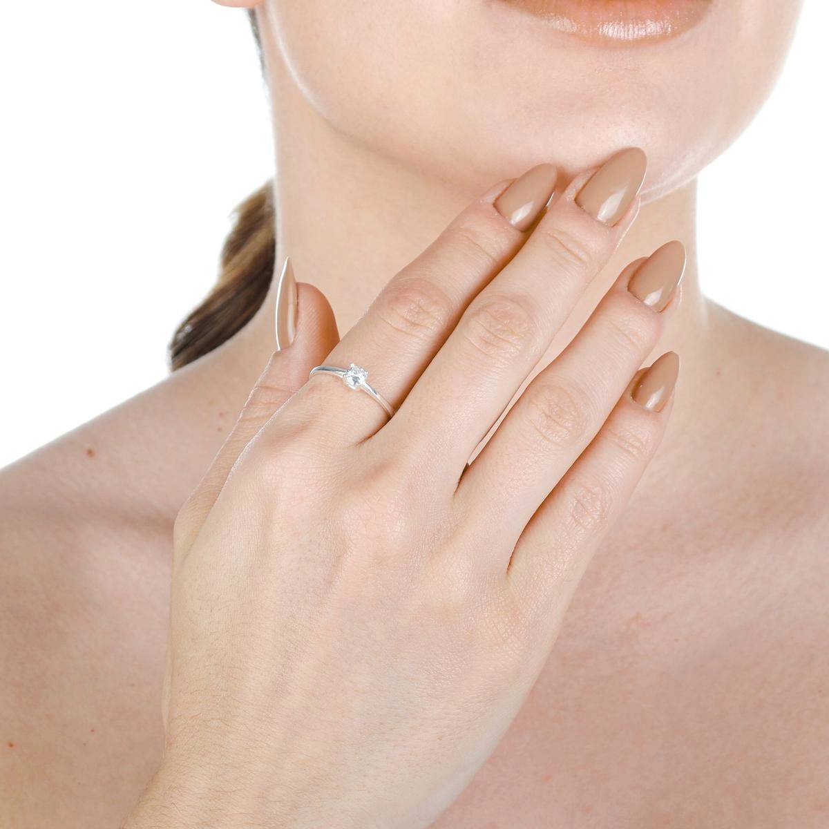 Anel Prata 925 Solitário 4mm