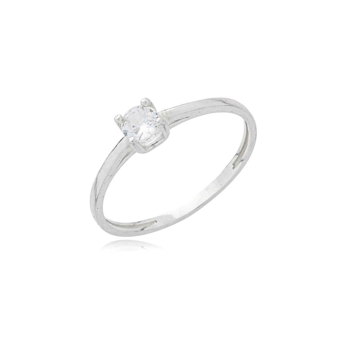 Anel Prata 925 Solitário 4mm