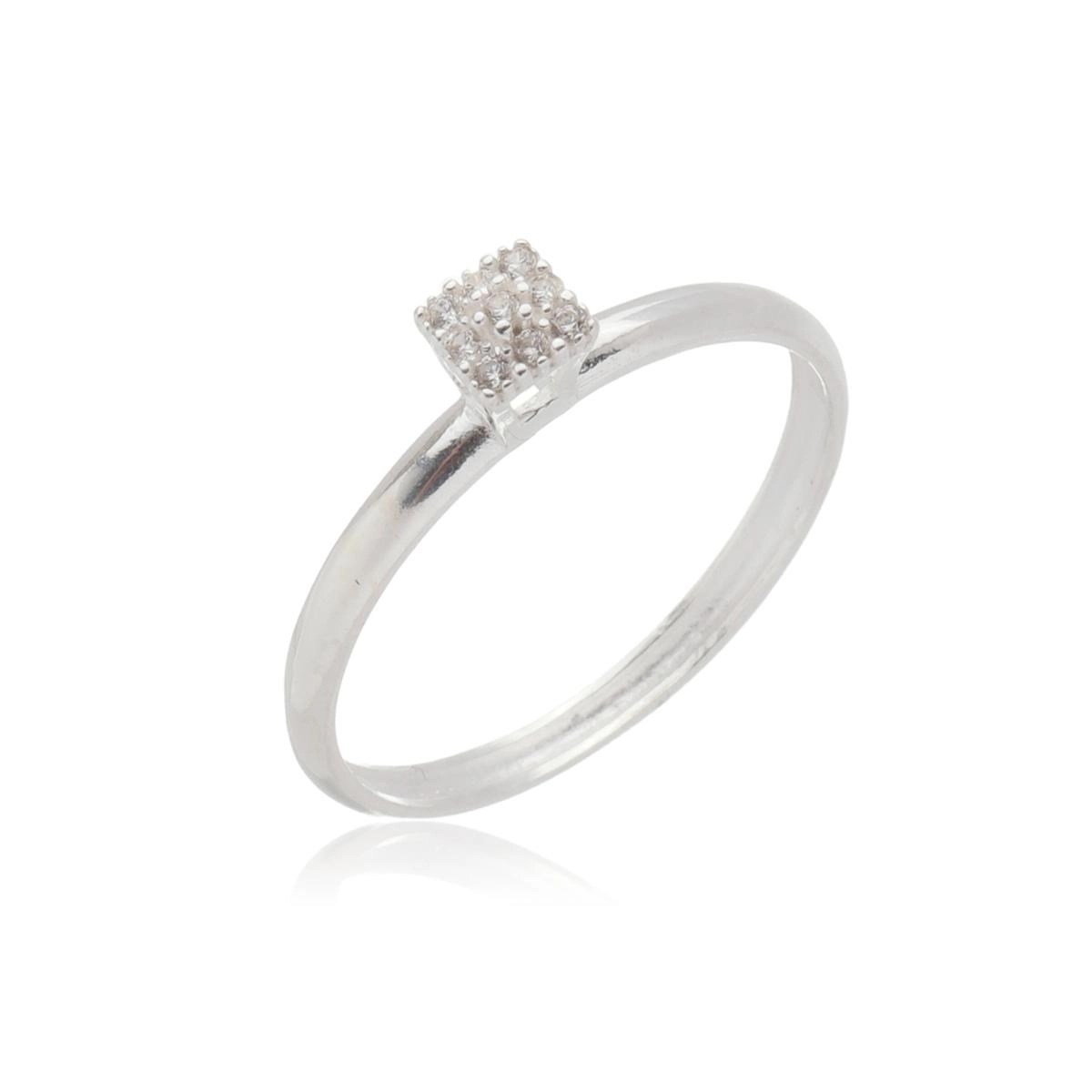 Anel Prata Chuveiro Quadrado 4mm Prata 925