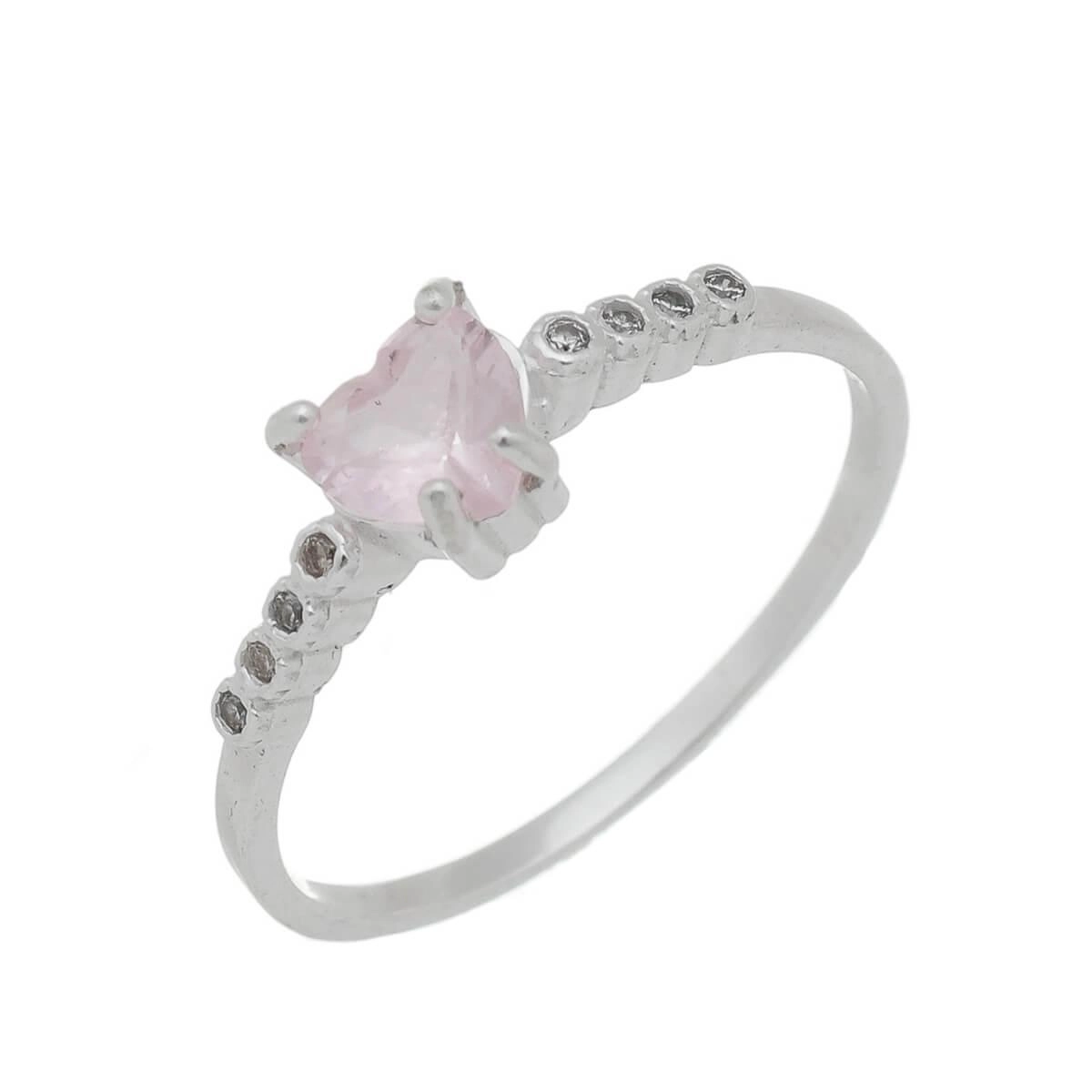 Anel Prata Coração 5.50mm Rosa Prata 925