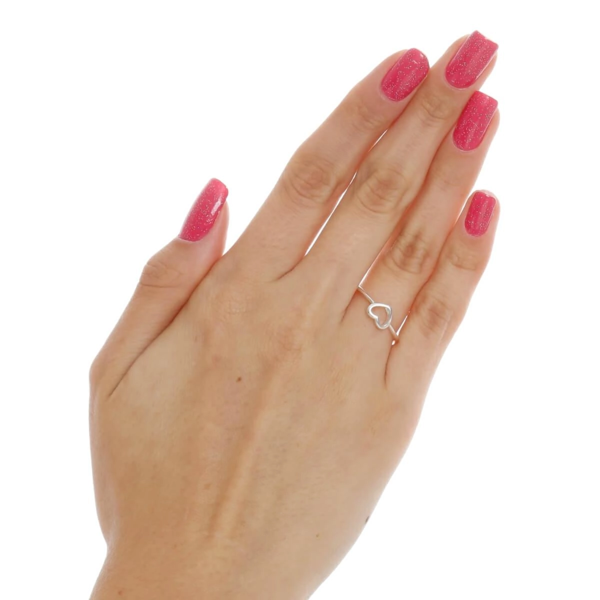 Anel Prata Coração Vazado 6mm Prata 925