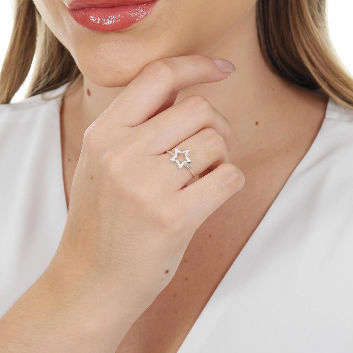 Anel Prata Estrela 10mm Prata 925