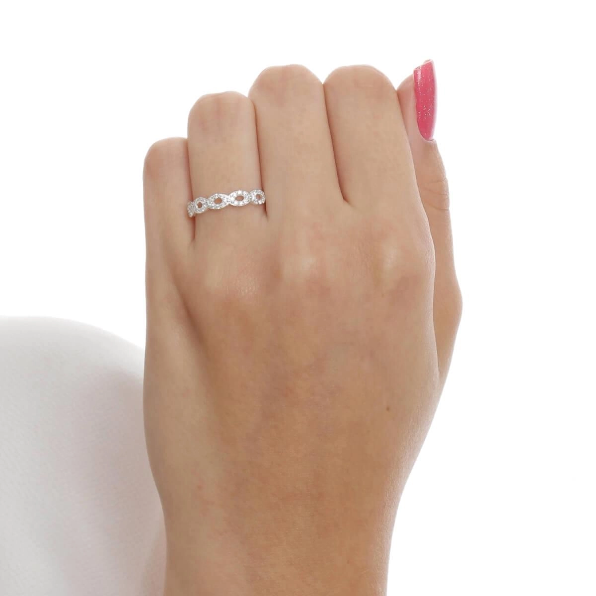 Anel Prata Oval C/Zircônia 3.7mm Prata 925