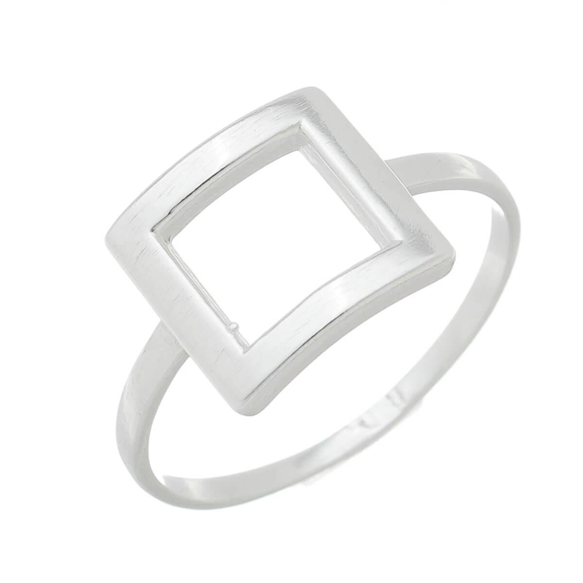 Anel Prata Quadrado Vazado 10mm Prata 925