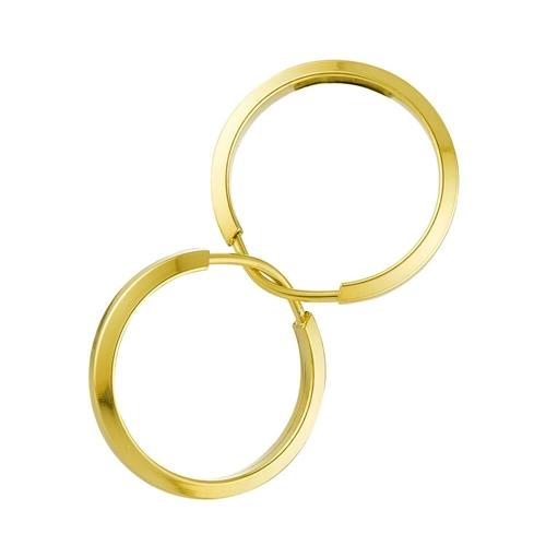 Brinco Argola Redonda Chanfrada 0.95 gramas Ouro 18k